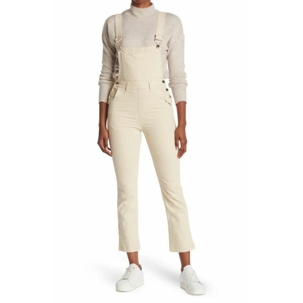 Weworewhat women jean overall jumpsuit tapered WWO57-1 beige sz 00 $168